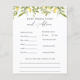 ヴィンテージレモンベビーアドバイスと予測カード