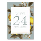 ヴィンテージレモンボタニカル結婚ズダスティブルー テーブルナンバー (裏面)