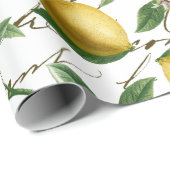 ヴィンテージレモン分フランスの岐スクリプトフルーツ ラッピングペーパー (ロールコーナー)