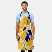ヴィンテージレモン果実：フードパターン。 エプロン (着用した状態)
