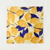 ヴィンテージレモン果実：フードパターン。 タペストリー (正面(横))