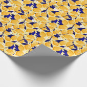 ヴィンテージレモン果実：フードパターン。 ラッピングペーパー (角)