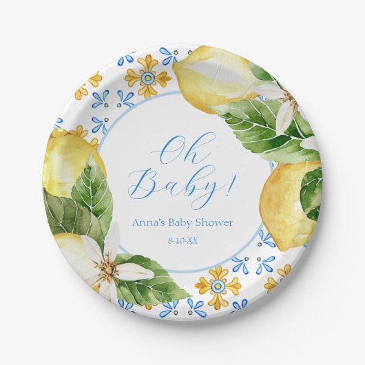 ヴィンテージレモン紙プレート ペーパープレート (正面)