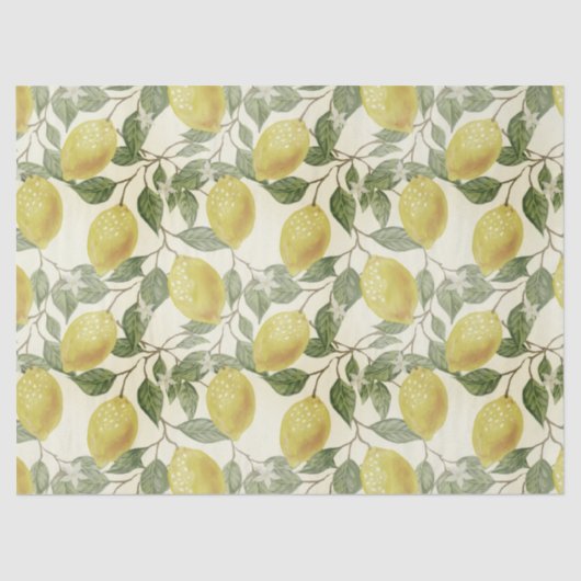 ヴィンテージレモン葉ズボタニカル 薄葉紙 (正面)