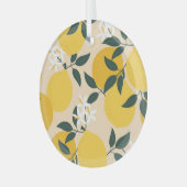ヴィンテージレモン：シームレスフルーツテクスチャ。 ガラスオーナメント (正面左)