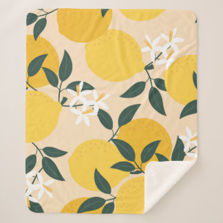 ヴィンテージレモン：シームレスフルーツテクスチャ。 シェルパブランケット