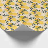 ヴィンテージレモン：シームレスフルーツテクスチャ。 ラッピングペーパー (角)