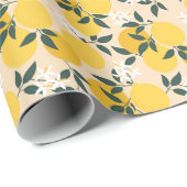 ヴィンテージレモン：シームレスフルーツテクスチャ。 ラッピングペーパー (ロールコーナー)