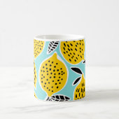 ヴィンテージレモン:手描きシームレスパターン コーヒーマグカップ (中央)