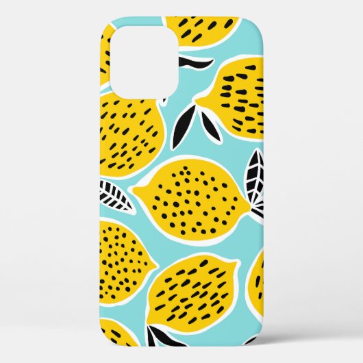 ヴィンテージレモン：手描きシームレスパターン Case-Mate iPhoneケース (裏面)