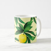 ヴィンテージレモン、装飾的シームレスパターン コーヒーマグカップ (正面右)