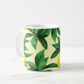 ヴィンテージレモン、装飾的シームレスパターン コーヒーマグカップ (正面左)