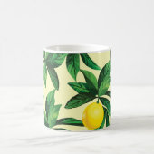 ヴィンテージレモン、装飾的シームレスパターン コーヒーマグカップ (中央)