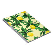 ヴィンテージレモン、装飾的シームレスパターン ノートブック (右側)