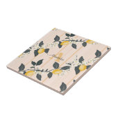 ヴィンテージレモン&開花オンピンクストライプズ タイル (側面)