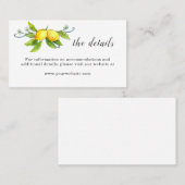 ヴィンテージレモ結婚ンの詳細エンクロージャカード プレイスカード (正面/裏面)