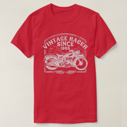 ヴィンテージレーサー1955レトロバイクMotorcyc Tシャツ (デザイン正面)