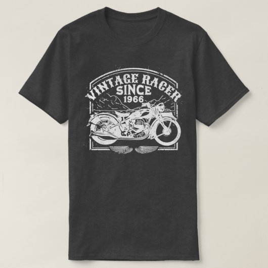 ヴィンテージレーサー1966レトロモーターバイクバイク Tシャツ (デザイン正面)