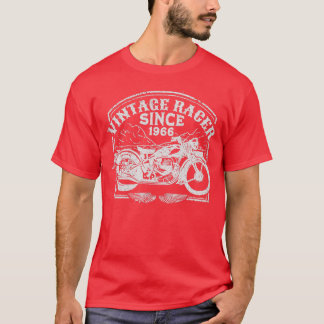 ヴィンテージレーサー1966レトロモーターバイクバイク Tシャツ