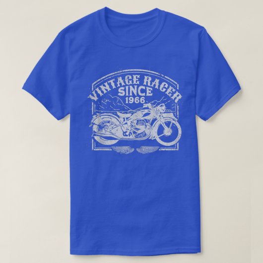ヴィンテージレーサー1966レトロモーターバイクバイク Tシャツ (デザイン正面)