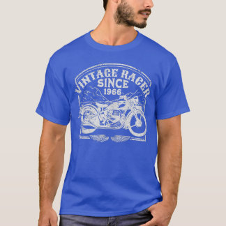 ヴィンテージレーサー1966レトロモーターバイクバイク Tシャツ