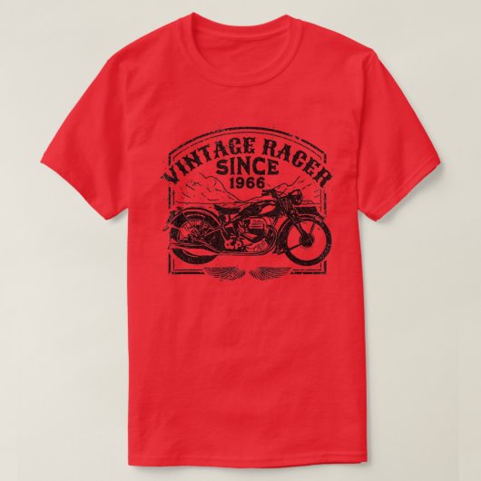 ヴィンテージレーサー1966レトロモーターバイクバイク Tシャツ (デザイン正面)