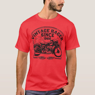 ヴィンテージレーサー1966レトロモーターバイクバイク Tシャツ
