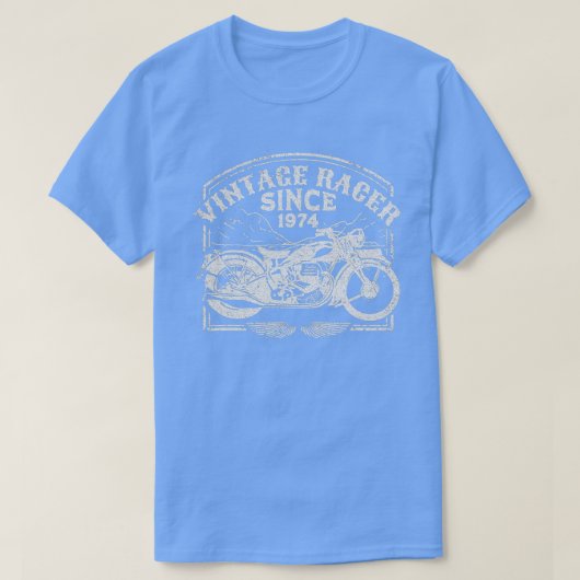 ヴィンテージレーサー1974年からレトロバイクのバイク Tシャツ (デザイン正面)