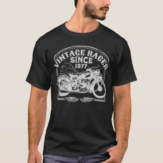 ヴィンテージレーサー1977年からレトロバイクのバイク Tシャツ
