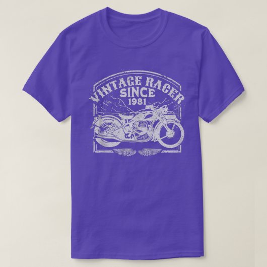 ヴィンテージレーサー1981年からレトロバイクのバイク Tシャツ (デザイン正面)
