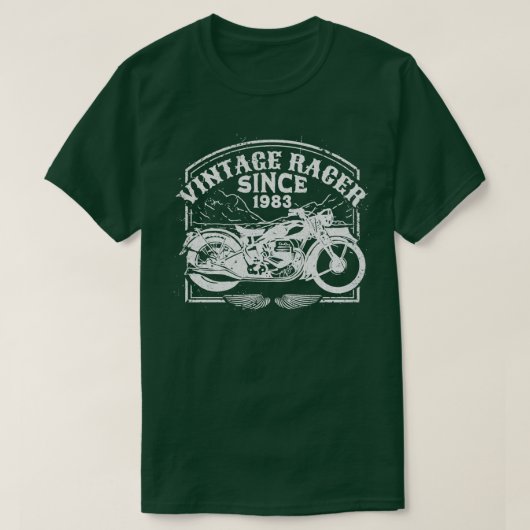 ヴィンテージレーサー1983年からレトロバイクのバイク Tシャツ (デザイン正面)