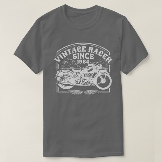 ヴィンテージレーサー1984年からレトロバイクのバイク Tシャツ (デザイン正面)