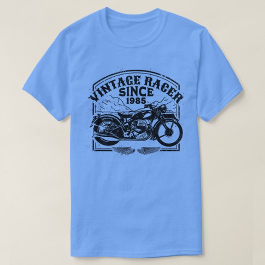 ヴィンテージレーサー1985レトロバイクMotorcyc Tシャツ (デザイン正面)