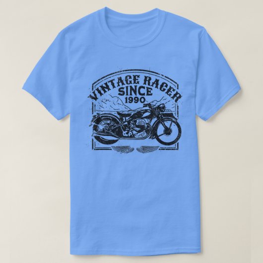 ヴィンテージレーサー1990レトロバイクMotorcyc Tシャツ (デザイン正面)