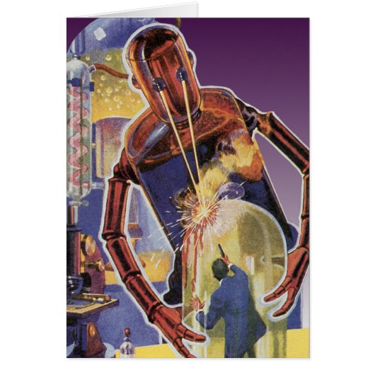 ヴィンテージレーザービームアイズ付きSFロボット (正面)