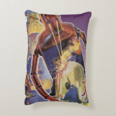 ヴィンテージレーザービームアイズ付きSFロボット アクセントクッション (裏面(縦))