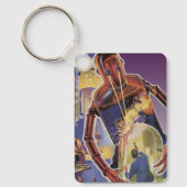 ヴィンテージレーザービームアイズ付きSFロボット キーホルダー (正面)