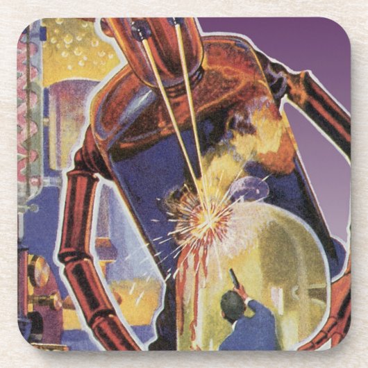 ヴィンテージレーザービームアイズ付きSFロボット コースター (正面)