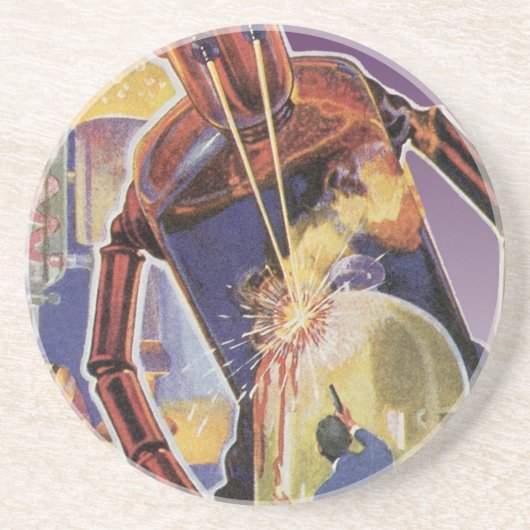 ヴィンテージレーザービームアイズ付きSFロボット コースター (正面)