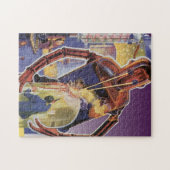 ヴィンテージレーザービームアイズ付きSFロボット ジグソーパズル (横)