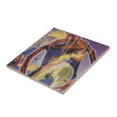 ヴィンテージレーザービームアイズ付きSFロボット タイル (側面)