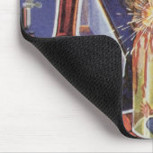 ヴィンテージレーザービームアイズ付きSFロボット マウスパッド (コーナー)