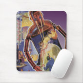 ヴィンテージレーザービームアイズ付きSFロボット マウスパッド (マウス)