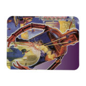 ヴィンテージレーザービームアイズ付きSFロボット マグネット (横)