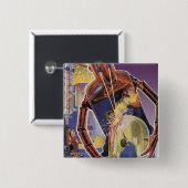 ヴィンテージレーザービームアイズ付きSFロボット 缶バッジ (正面&裏面)