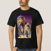 ヴィンテージレーザービームアイズ付きSFロボット Tシャツ (正面)