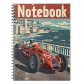 ヴィンテージレーシングカーモナコスパイラルフォトノートブック ノートブック (正面)