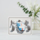 ヴィンテージレーシングカー付き葉書 ポストカード (スタンド正面)