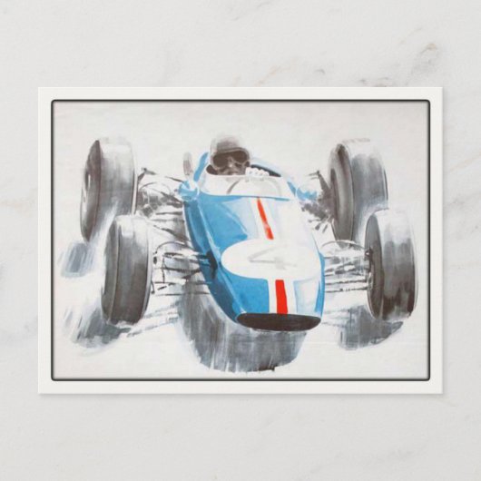 ヴィンテージレーシングカー付き葉書 ポストカード (正面)