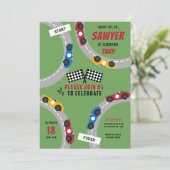 ヴィンテージレーシングカー誕生日パーティー 招待状 (スタンド正面)